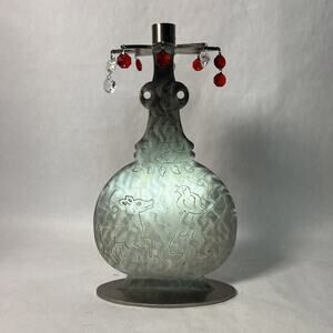 Amy Hess Candlestick Holder • Beaded Laser/Plasma‑Cut Steel • Genie Bottle